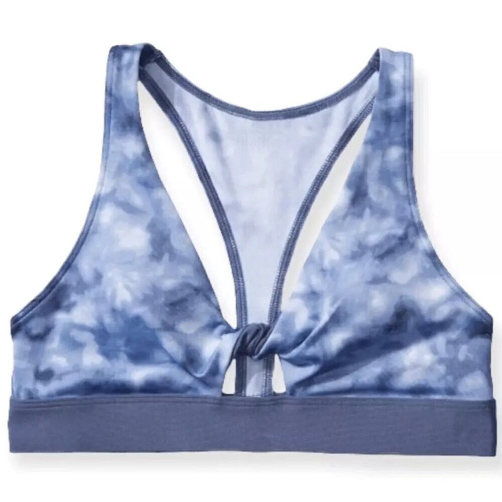 Victoria’s Secret PINK Blue Tie-Dye Sports Bra – Strappy Racerback – Size [S/M]